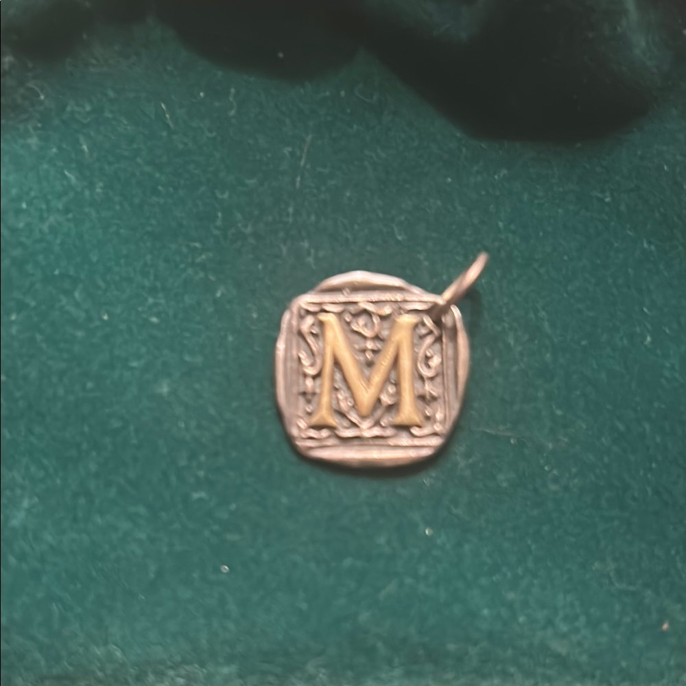 Waxing Poetic Silver and Gold 'M' Pendant
